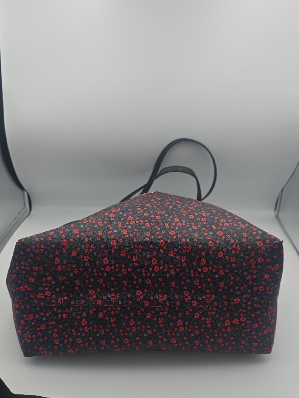 Coach Black & Red Reversable Floral/ Black Large Tote W Silver Hardware (GOOD)🥀 - Picture 7 of 15